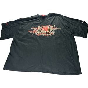 Platinum Fubu Mens Black Fat Albert And The Junkyard Gang Shirt 5X Short Sleeve
